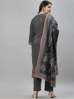Thumbnail for Sztori Plus Size Ethnic Motifs Printed Kurta With Trousers & Dupatta - Distacart