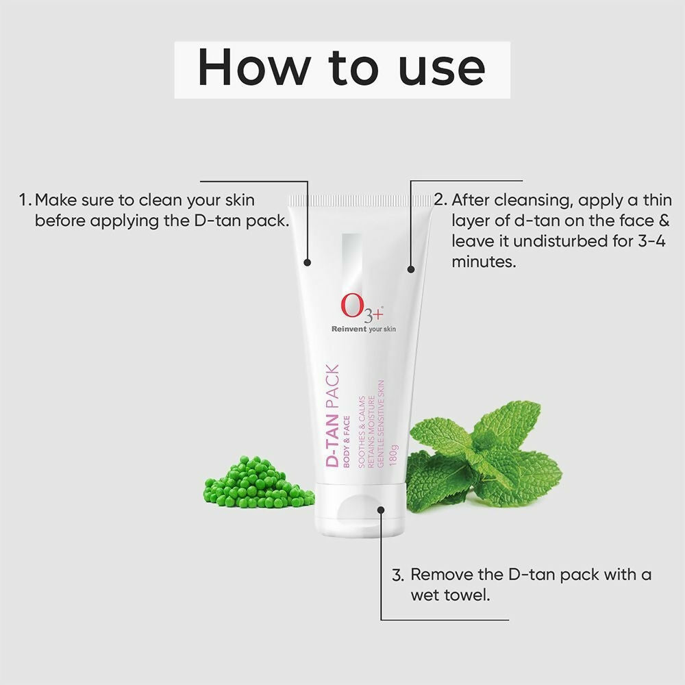Professional O3+ D-Tan Pack For Instant Tan Removal - Distacart