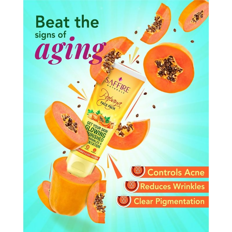 Saffire Naturals Papaya Face Pack - Distacart