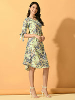 Thumbnail for Myshka Women's Lime Green A-Line Party Dress - Distacart