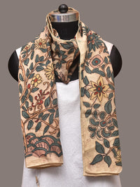 Thumbnail for Cream Kalamkari Hand Painted Sico Stole with Tree of Life Design - Global Threads - Distacart