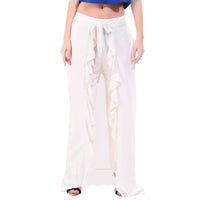 Thumbnail for Asmaani White Color Plain Ruffle Palazzo