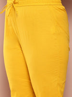 Thumbnail for Sztori Plus-Size Gotta Patti Ethnic Motif Print Pure Cotton Kurta with Trousers & Dupatta - Distacart