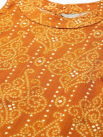 Thumbnail for Anouk Women Yellow Bandhani Printed Kurta - Distacart