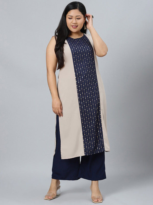 Sztori Plus Size Ethnic Motifs Printed Kurta With Palazzos - Distacart