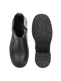 Thumbnail for Delize Women Square Toe Mid Top Leather Platform Heel Regular Boots