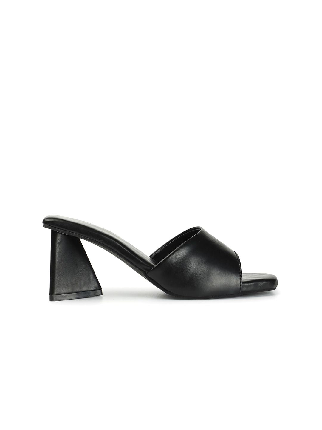 DressBerry Black PU Block Heels