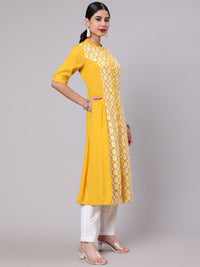 Thumbnail for Aks Ethnic Motifs Embroidered Thread Work A-Line Kurta - Distacart