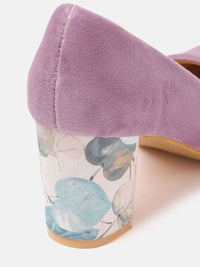 Thumbnail for ELLE Lilac Solid Velvet Finish Pumps