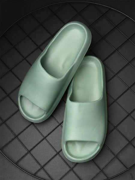 Roadster The Lifestyle Co. Women Green Sliders Flip Flops