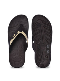 Thumbnail for Paragon Men Brown & Beige Printed Thong Flip-Flops