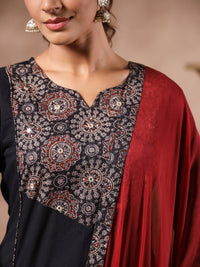 Thumbnail for Anubhutee Yoke Design Ethnic Motifs Mirror Work Pure Cotton Kurta With Salwar & Dupatta - Distacart