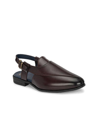 Thumbnail for House of Pataudi Textured Shoe-Style Sandals