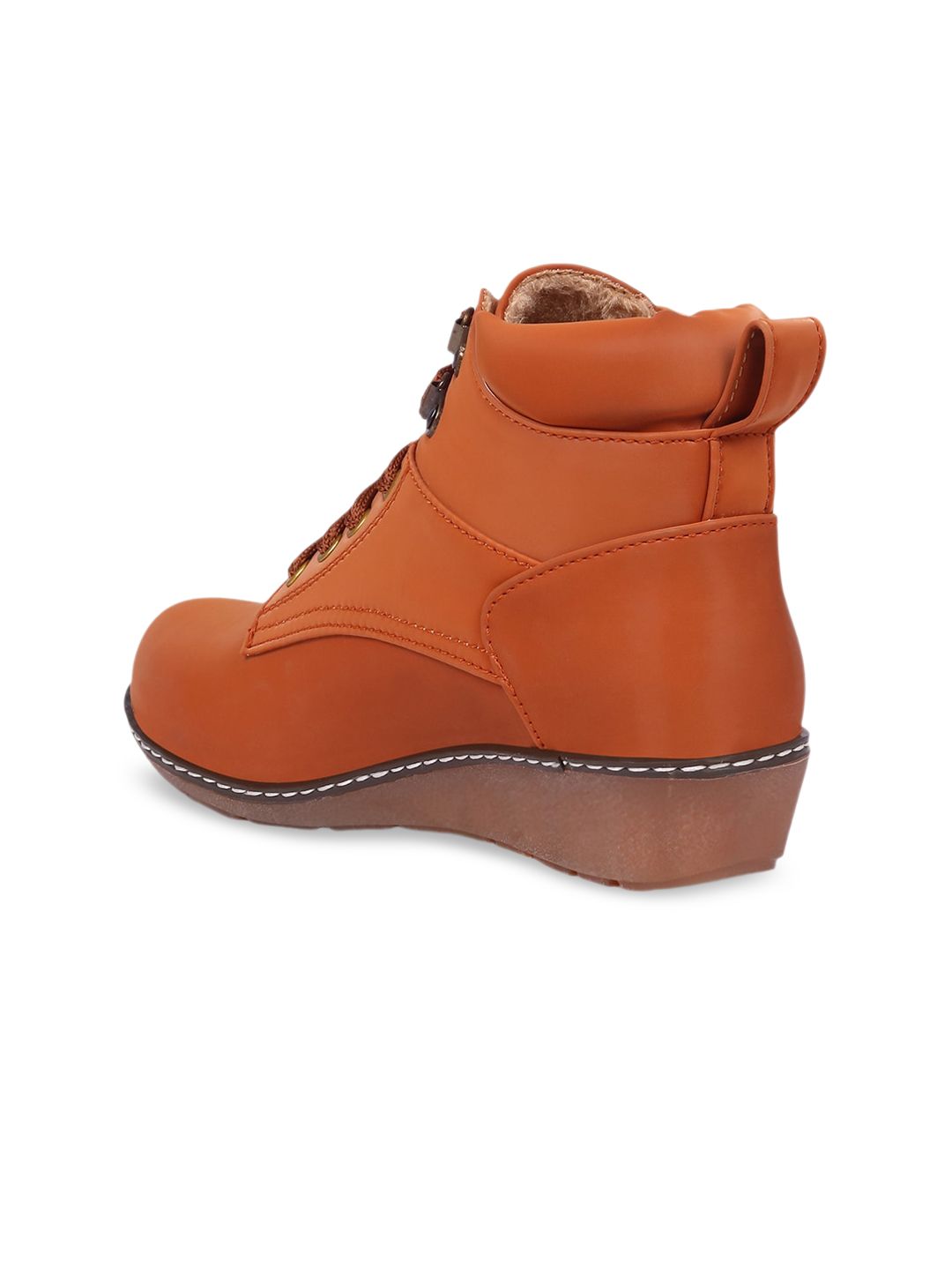 Roadster The Lifestyle Co. Women Tan Brown Mid Top Wedges Regular Boots