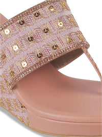 Thumbnail for Metro Embellished One Toe Wedges