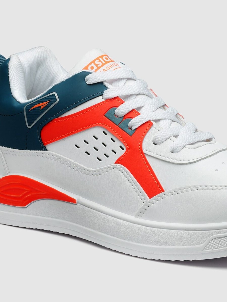 ASIAN Men White Colourblocked Memory Foam Insole Sneakers