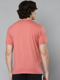 Thumbnail for Alcis Men Pink Typography Printed Slim Fit Running T-shirt - Distacart