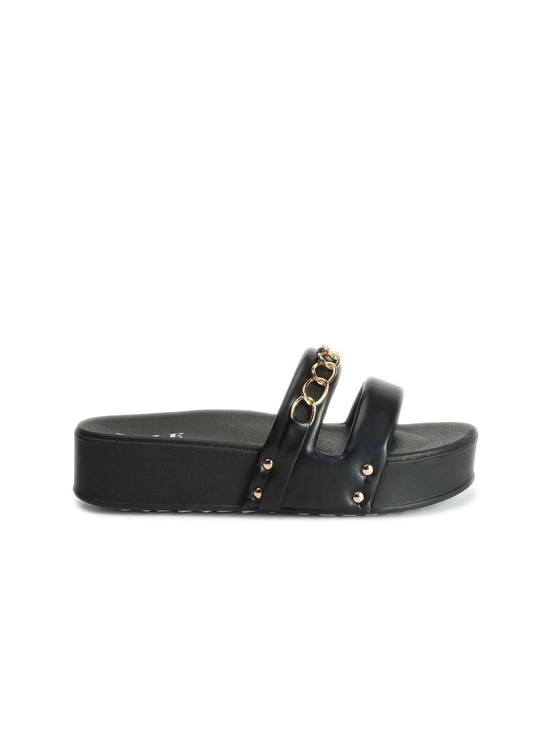 ELLE Embellished Open Toe Flatform Heels