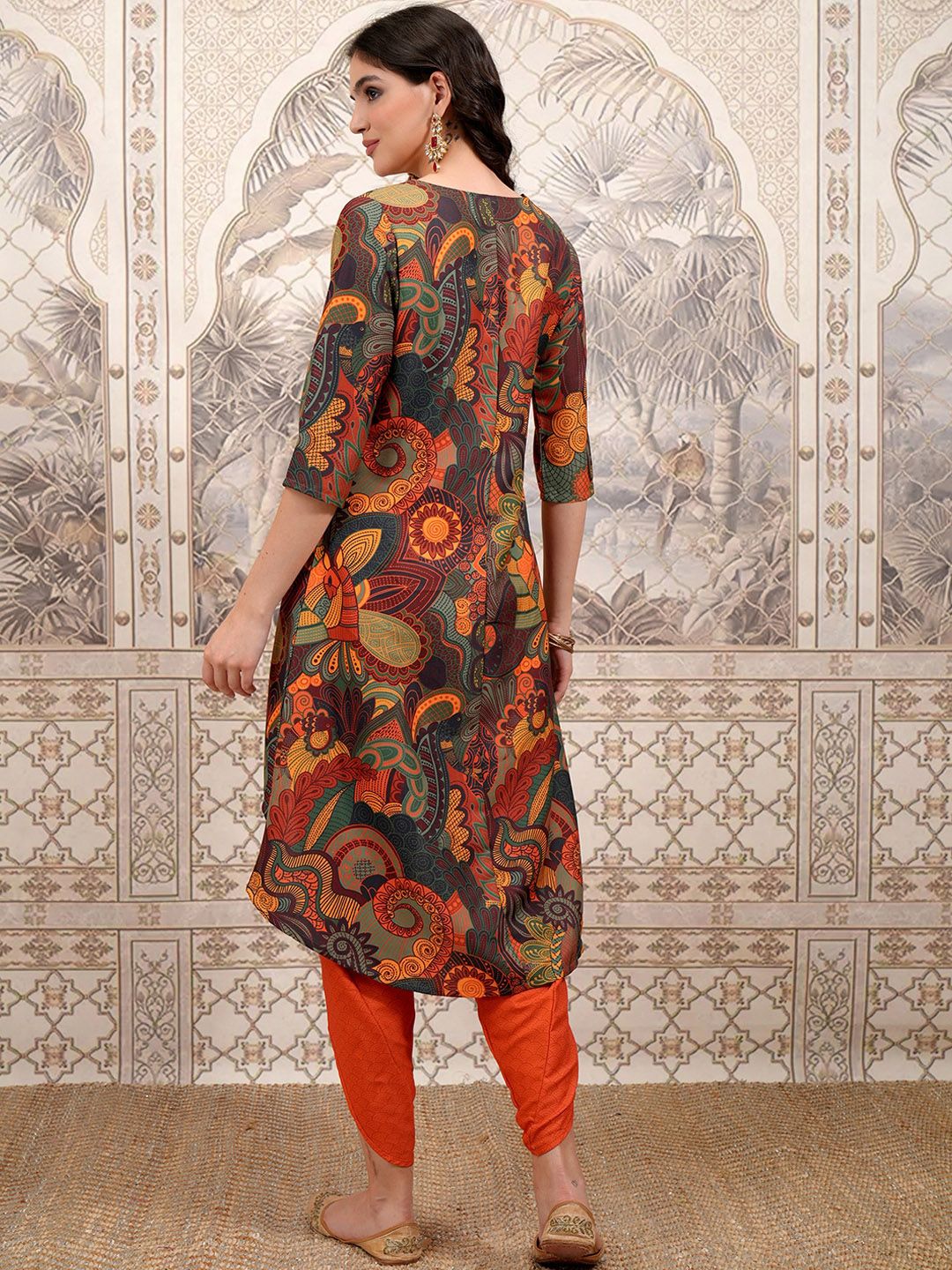 Vishudh Women Floral Printed Regular Kurta with Dhoti Pants