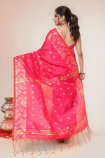 Thumbnail for Joban Fashion Pink Cotton Blend Handloom Saree