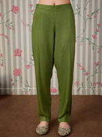 Thumbnail for Ode by House of Pataudi Round Neck A-Line Kurta with Trousers & Dupatta - Distacart