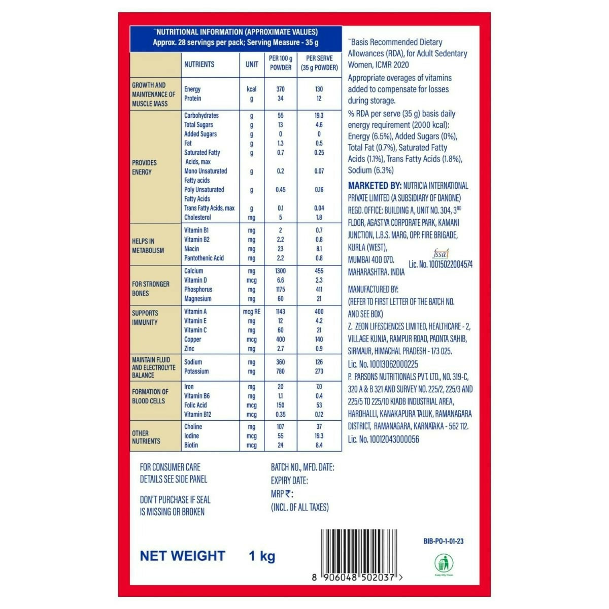 Protinex Health Supplement And Nutritional Protein Mix For Adults-(Creamy Vanilla) - Distacart