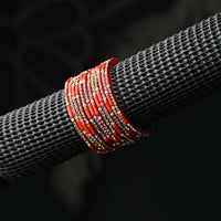 Thumbnail for Afast Elegant Bridal & Wedding Party Fashion Bangle/Kada Set, Red, Glass, Pack Of 12 Model No- A9 - Distacart