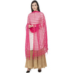 Thumbnail for A R Silk Cotton square Regular Dupatta Color Rani Dupatta or Chunni