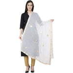 Thumbnail for A R SILK Chiffon Gota Patti Fancy Dupatta White Color Dupatta or Chunni