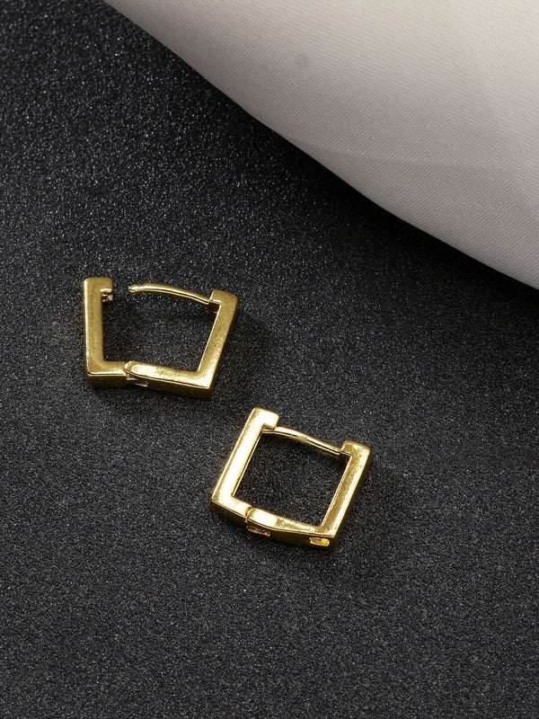 NVR Men's Set of 3 Multicolor Rhodium-Plated Geometric Shape Stainless Steel Hoop Earrings - Distacart