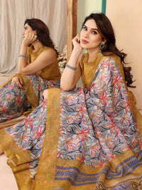 Thumbnail for Partywear Designer Mustard Kota Doriya Fancy Saree - Dyuti