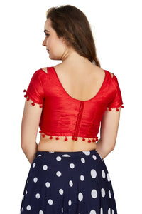 Thumbnail for Aastha Fashion Women's Women's Orange Art Silk Button Readymade Blouse - Distacart