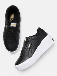 Thumbnail for Puma Women Cali Wedge Perforations Leather Sneakers