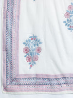 Thumbnail for Indo Era Floral Printed Pure Cotton Kurta with Trousers & Dupatta