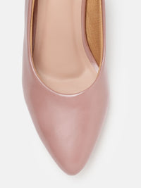 Thumbnail for ELLE Mauve Solid Block Pumps