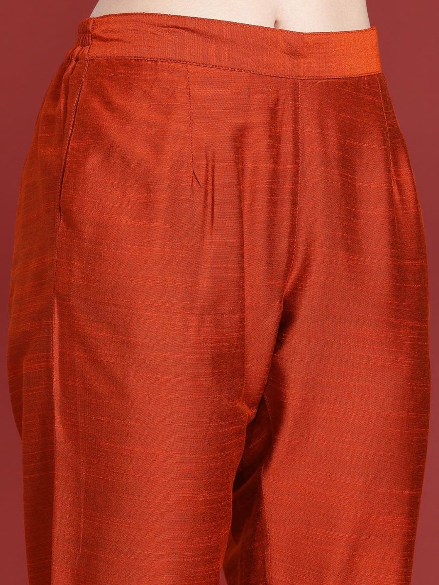 Anouk Women Ethnic Motifs Embroidered Regular Kurta with Trousers & With Dupatta