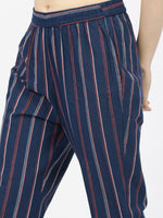 Thumbnail for Vishudh Women Navy Blue Floral Printed Pure Cotton Kurta with Palazzos - Distacart