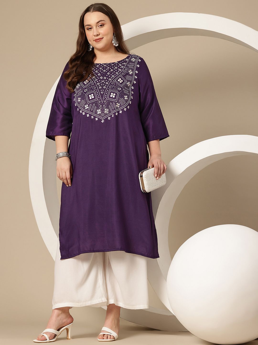 Sztori Plus Size Geometric Print Kurta - Distacart