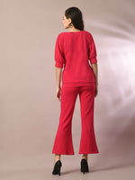 Thumbnail for Myshka Women's Pink Solid Party Parallel Trousers - Distacart