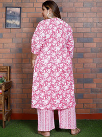 Thumbnail for Swasti Women Floral Printed Regular Sequinned Pure Cotton Kurta with Trousers & With Dupatta