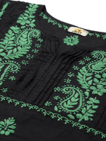 Thumbnail for ADA Women Ethnic Motifs Embroidered Cotton Chikankari Floral Kurta - Distacart