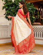 Thumbnail for Joban Fashion Off White Silk Woven Banarasi Saree