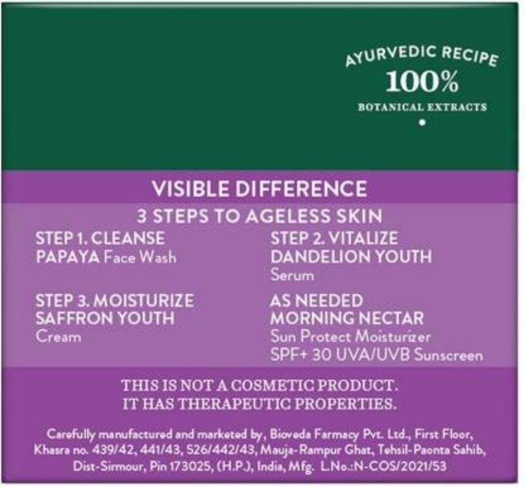 Biotique Saffron Youth Anti-Ageing Cream - Distacart