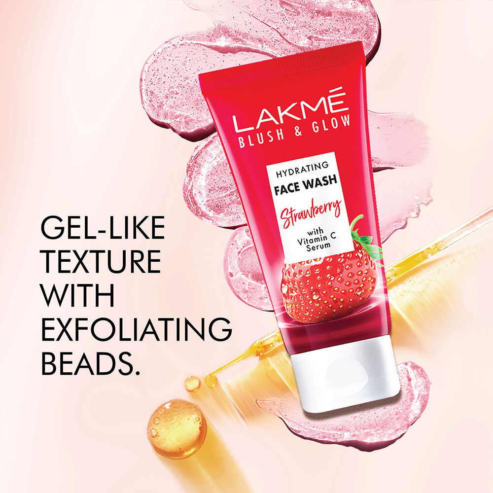 Lakme Blush & Glow Strawberry Freshness Gel Face Wash - Distacart
