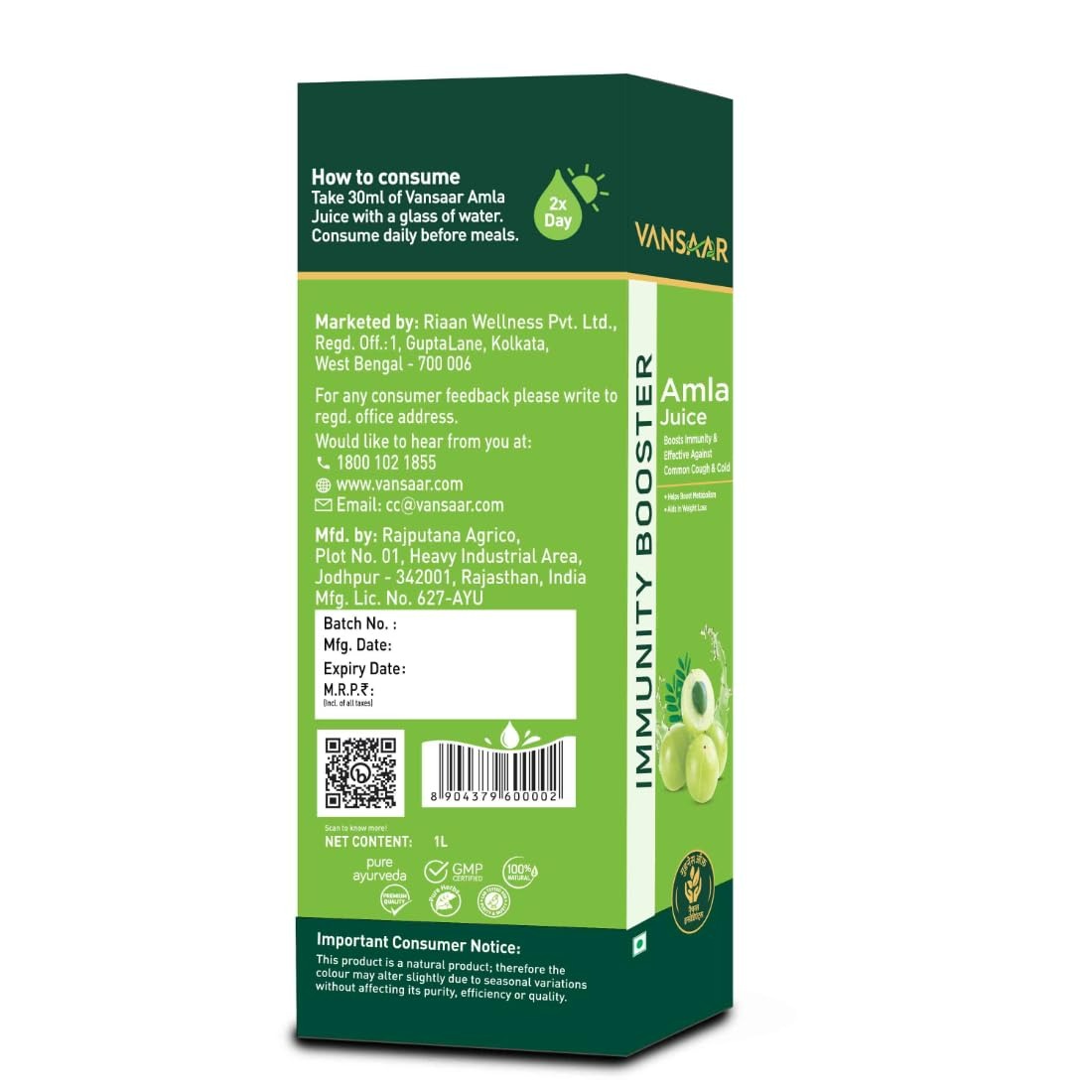 Vansaar Amla Juice - Distacart