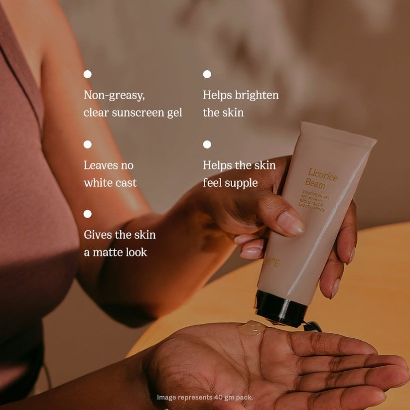82°E By Deepika Padukone Licorice Beam SPF 40 PA+++ Sunscreen Gel - Distacart