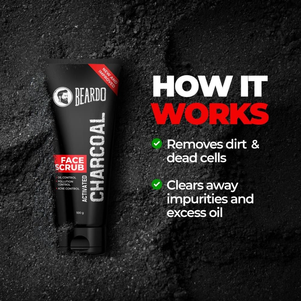 Beardo Activated Charcoal Face Scrub - Distacart
