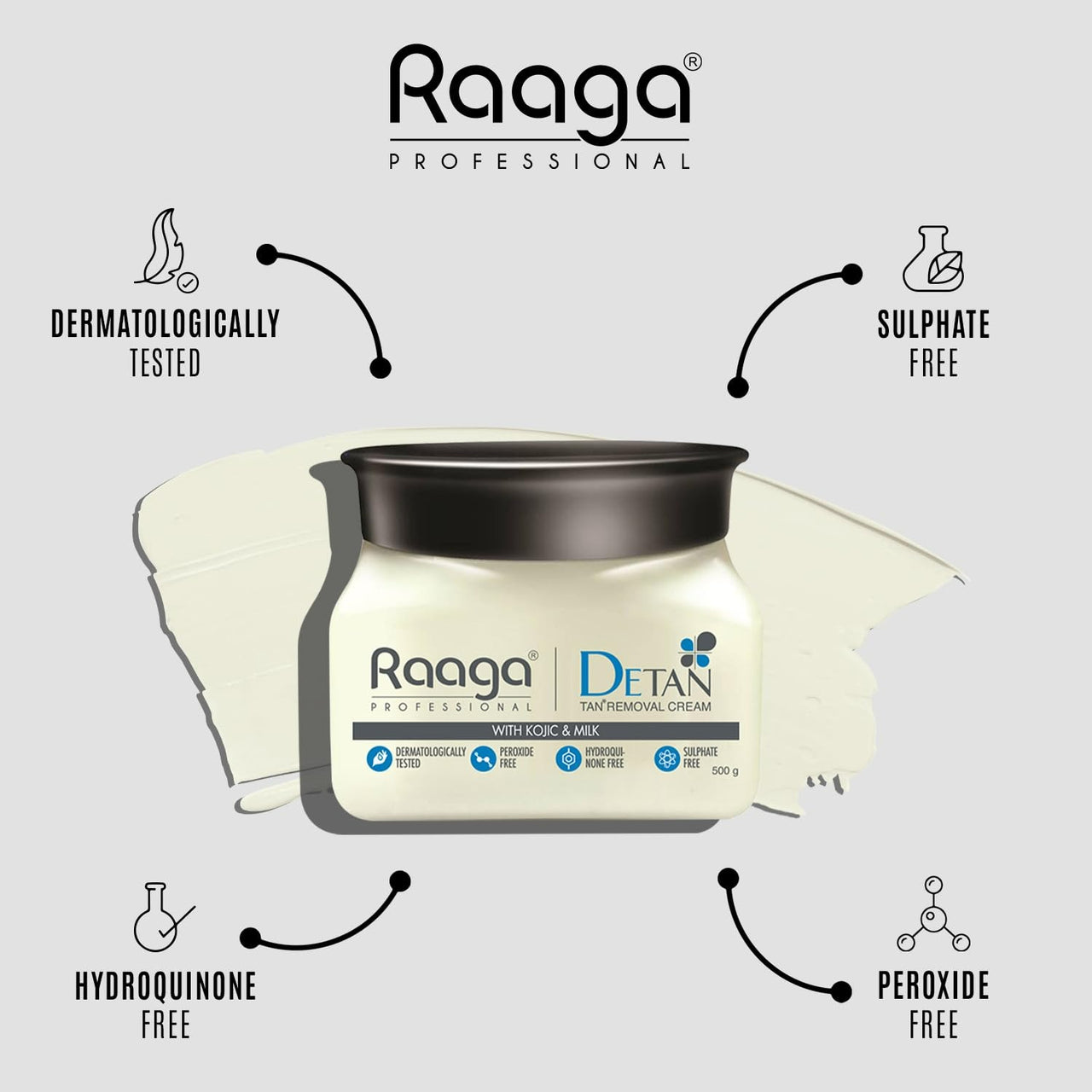 Raaga Professional De Tan Removal Cream With Kojic & Milk - Distacart