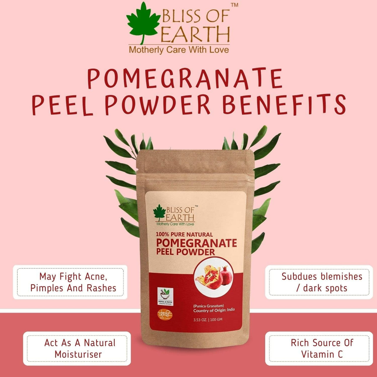 Bliss of Earth Certified Organic Pomegranate Peel Powder - Distacart