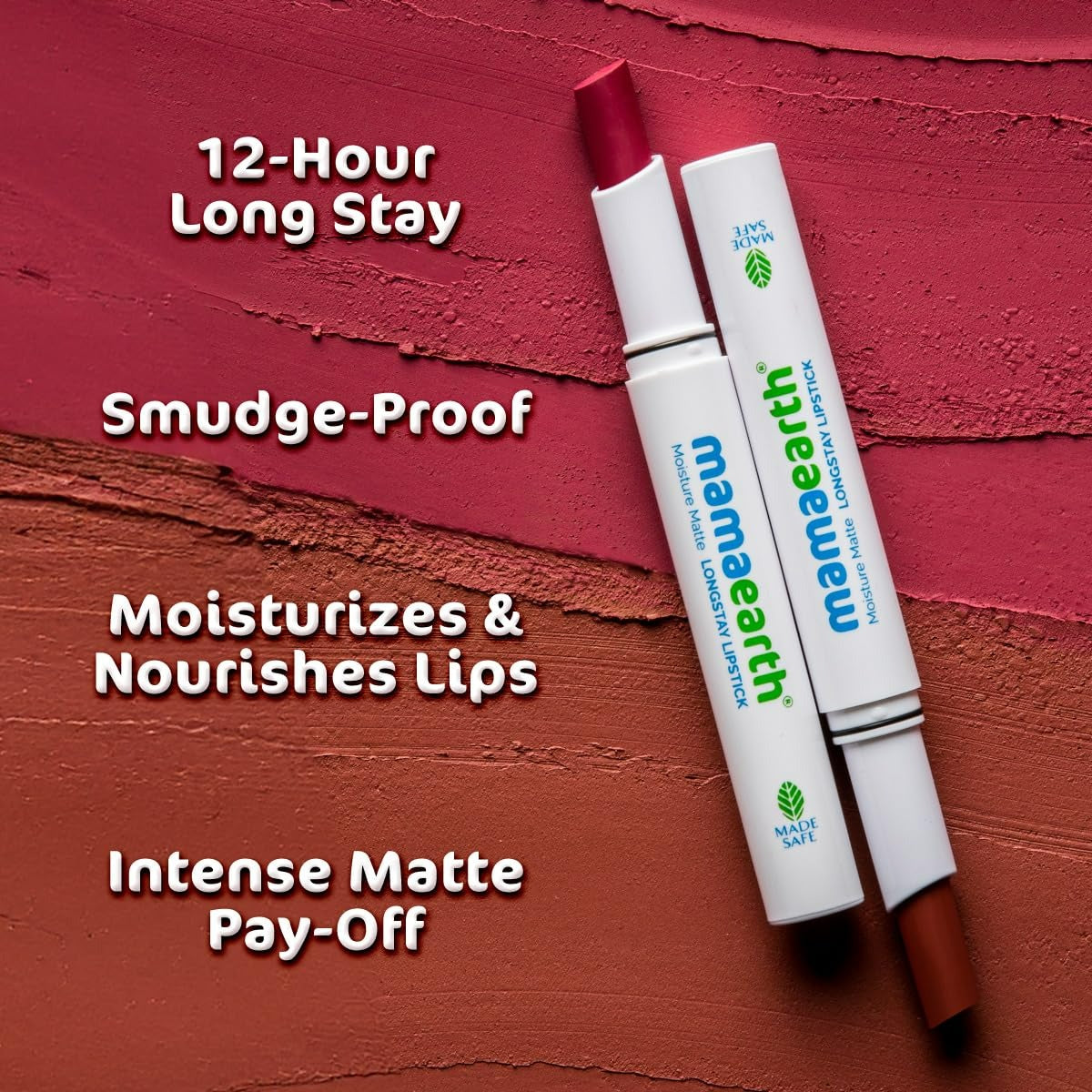 Mamaearth Moisture Matte Long Stay Lipstick-Bubblegum Nude - Distacart